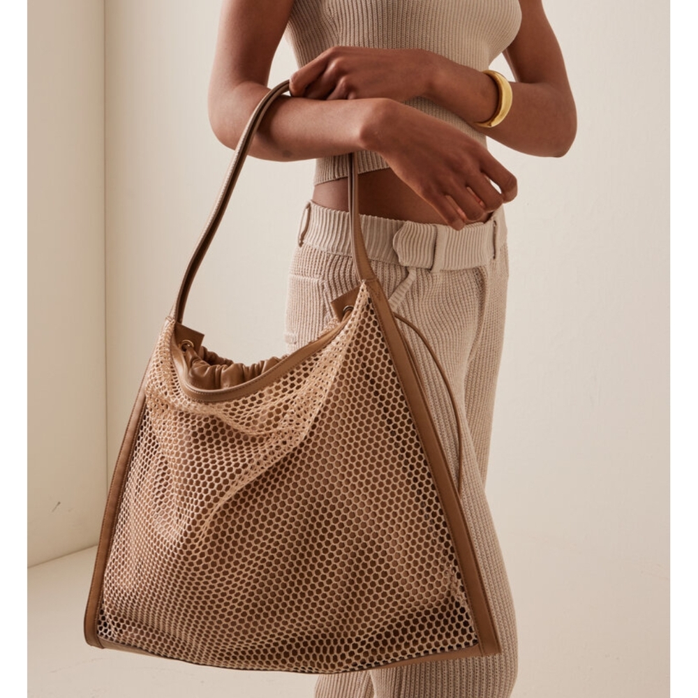 Christian Louboutin TAN (or) BLACK Mesh Shoulder Bag....